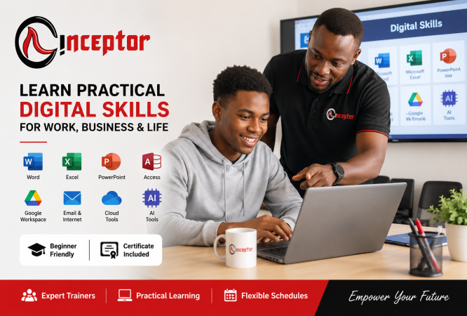 Inceptor Digital Skills Training - computer packages with AI