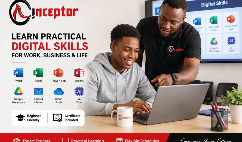 Inceptor Digital Skills Training - computer packages with AI